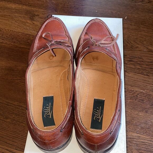 Zelli Pebble Grain Cognac Calf slip on loafers - Picture 3 of 9